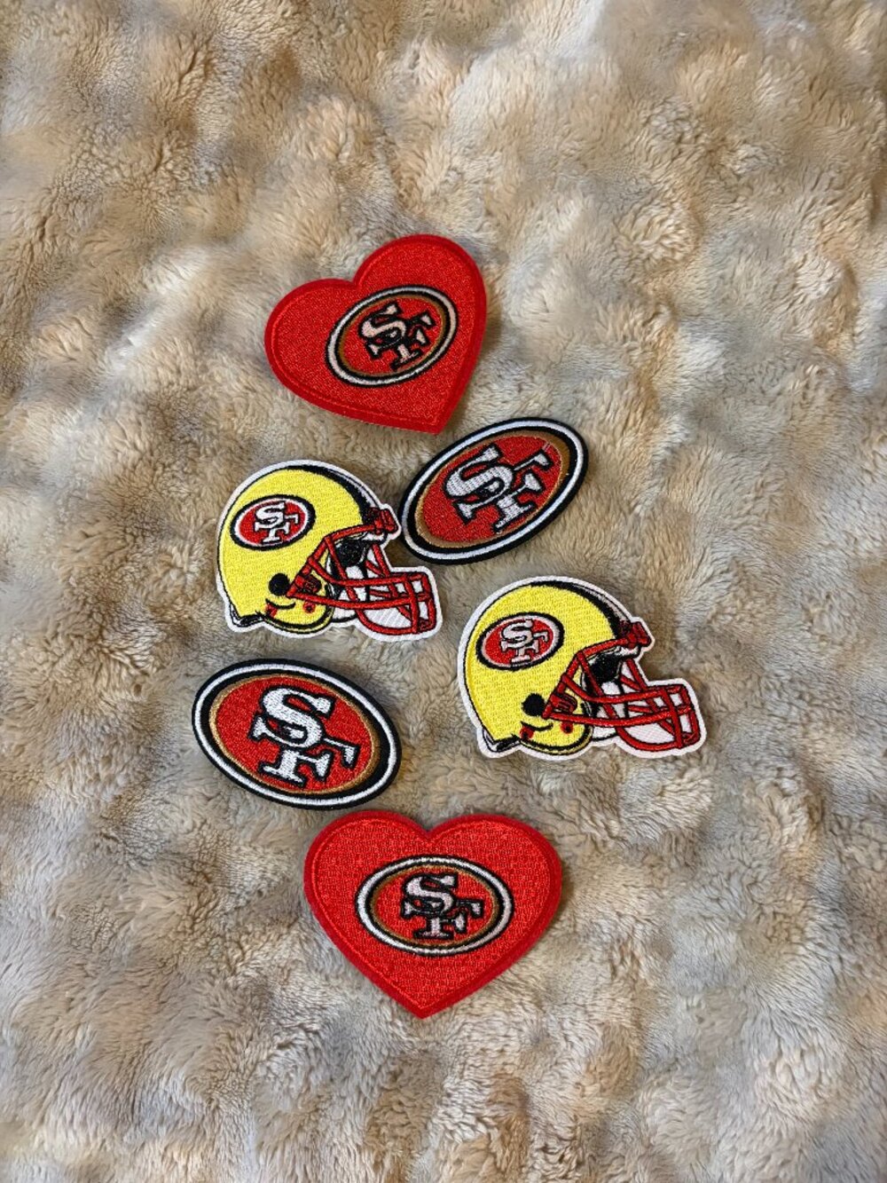 San Francisco 49ers Embroidered Patches, Set of 6, NFL Football Appliques